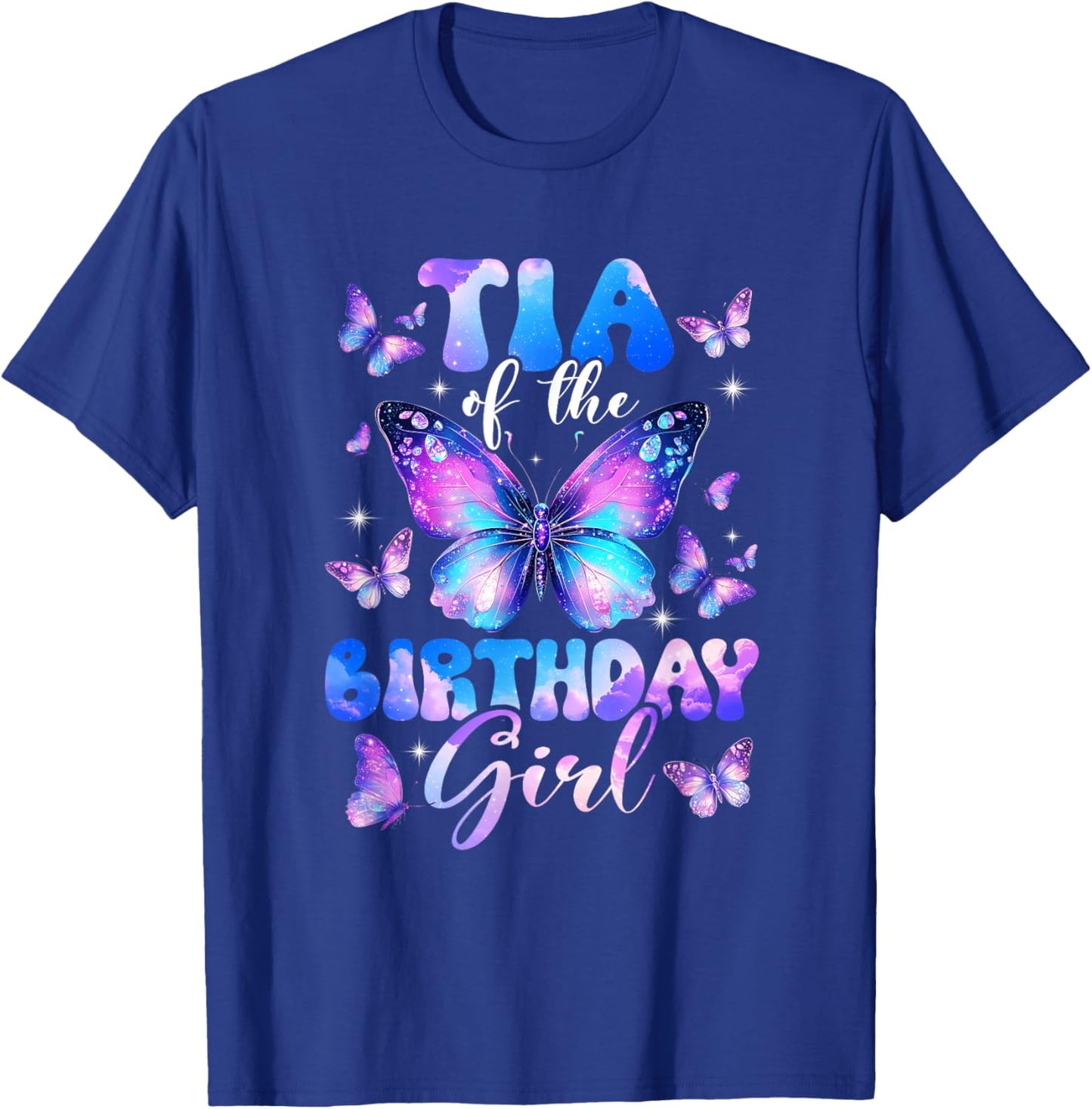 Tia of The Birthday Girl Butterfly Family Matching T-Shirt - T-Shirt | Royal