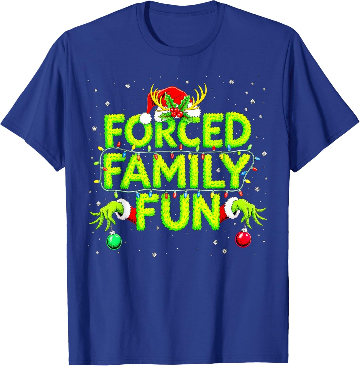 Forced Family Fun Christmas Shirts Matching Family Pajama T-Shirt - T-Shirt | Royal