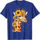 Sunflower Giraffe Cute Floral Safari Animal T-Shirt - T-Shirt | Royal