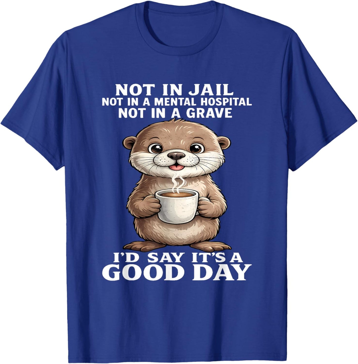 Otter Not in Jail Not in A Mental Hospital Not in A Grave T-Shirt - T-Shirt | Royal