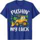 Pushing My Luck Bulldozer St Patricks Day Toddler Boys Kids T-Shirt - T-Shirt | Royal