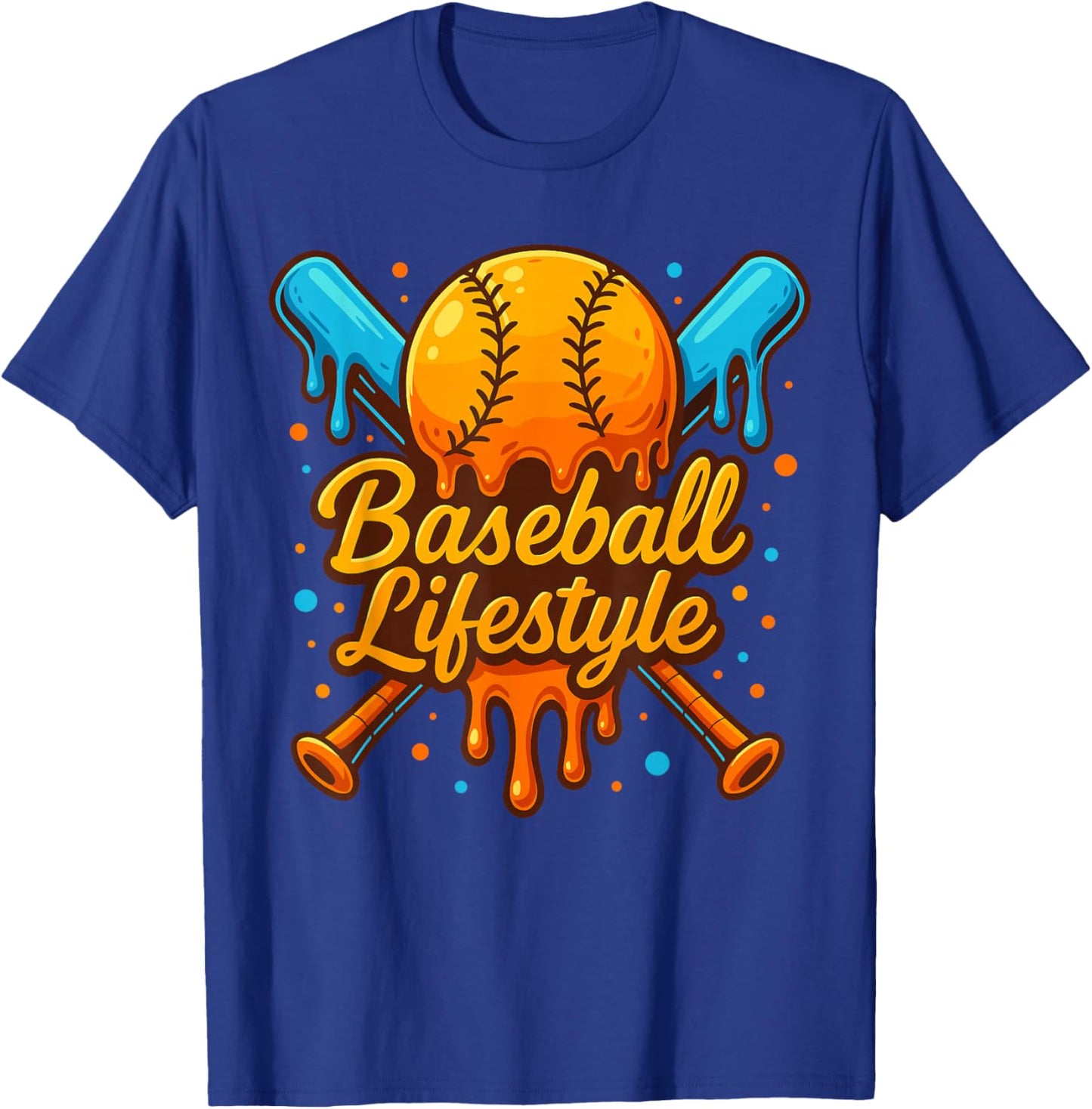 Baseball Drip Outfit Boys, Ice Cream Drip Baseball Lifestyle T-Shirt - T-Shirt | Royal