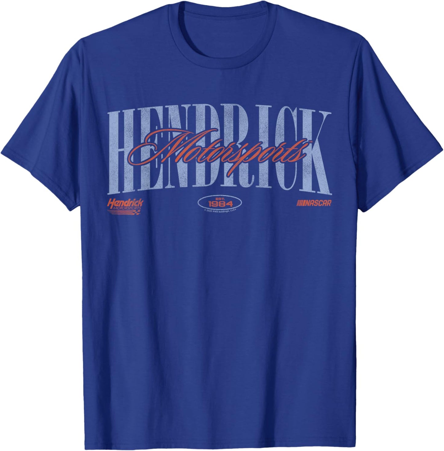Hendrick Motorsports Est. 1984 Classic Bold and Cursive Text T-Shirt - T-Shirt | Royal