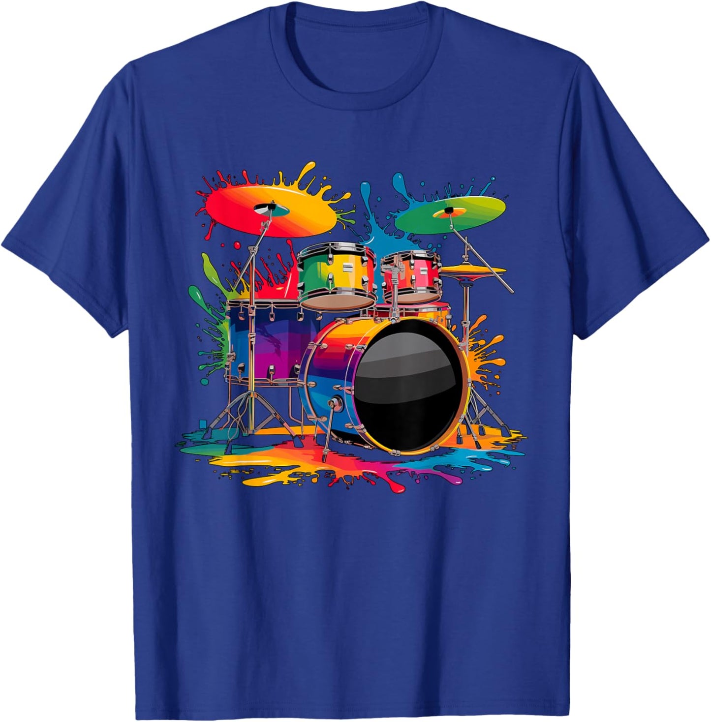 Drumset Soft Colors Drummer Drums T-Shirt - T-Shirt | Royal