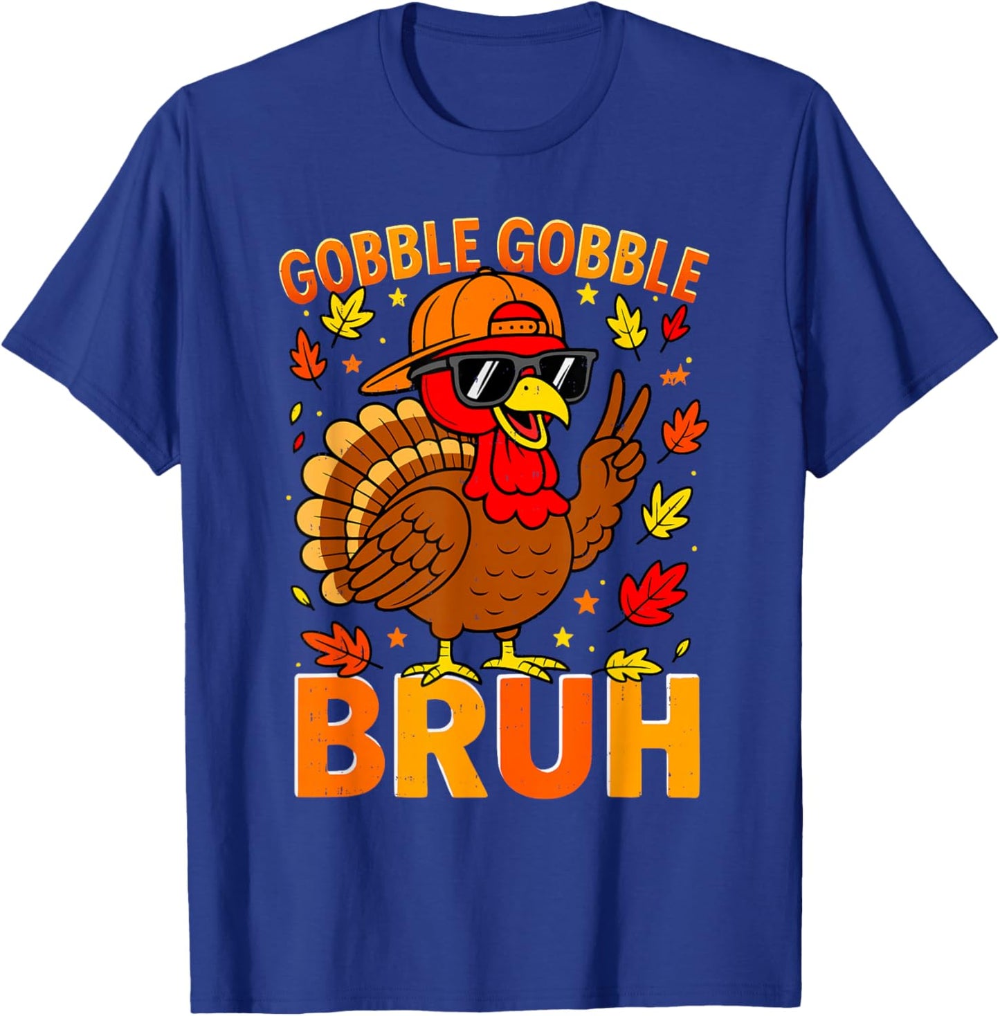 Boys Thanksgiving Bruh Turkey Gobble Family Boys Girls Kids T-Shirt - T-Shirt | Royal