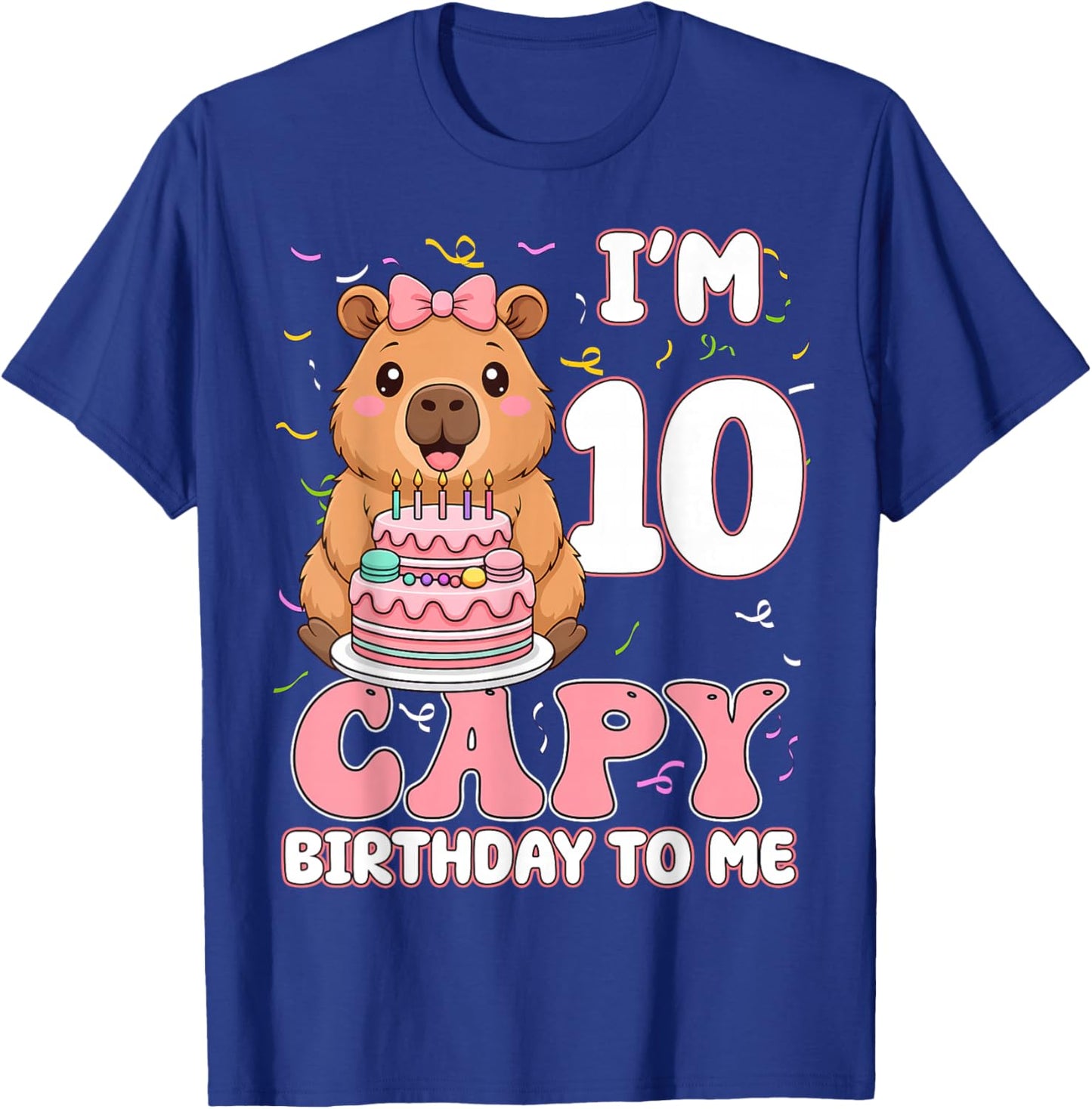 10 Years Old Capy Birthday to Me 10th Birthday Capybara Girl T-Shirt - T-Shirt | Royal