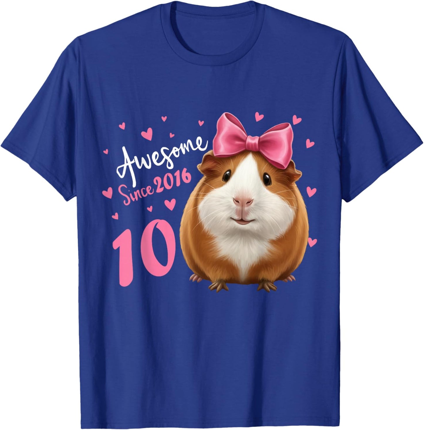 Girls 10 Years Old Guinea Pig Birthday for Girls 10th Bday T-Shirt - T-Shirt | Royal
