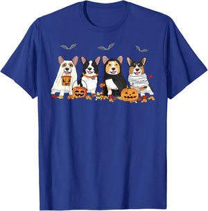 Halloween Corgi Ghost Spooky Corgi Lovers Dog Mama Papa Gift T-Shirt - T-Shirt | Royal