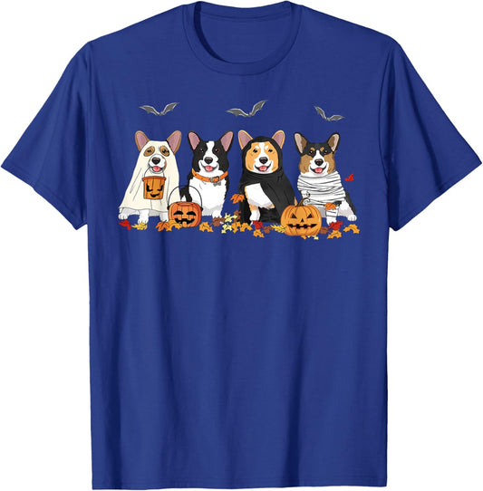 Halloween Corgi Ghost Spooky Corgi Lovers Dog Mama Papa Gift T-Shirt - T-Shirt | Royal