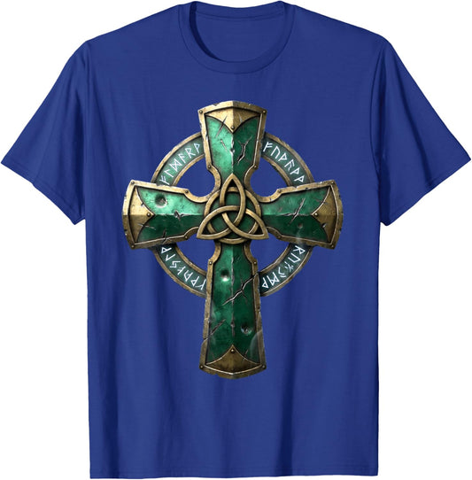 Ancient Celtic Cross Runes Irish Heritage Gear T-Shirt - T-Shirt | Royal