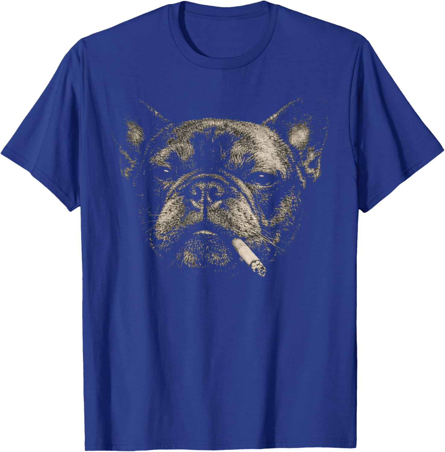 Funny Smoking French Bulldog Vintage Y2K Grunge Dog Graphic T-Shirt - T-Shirt | Royal
