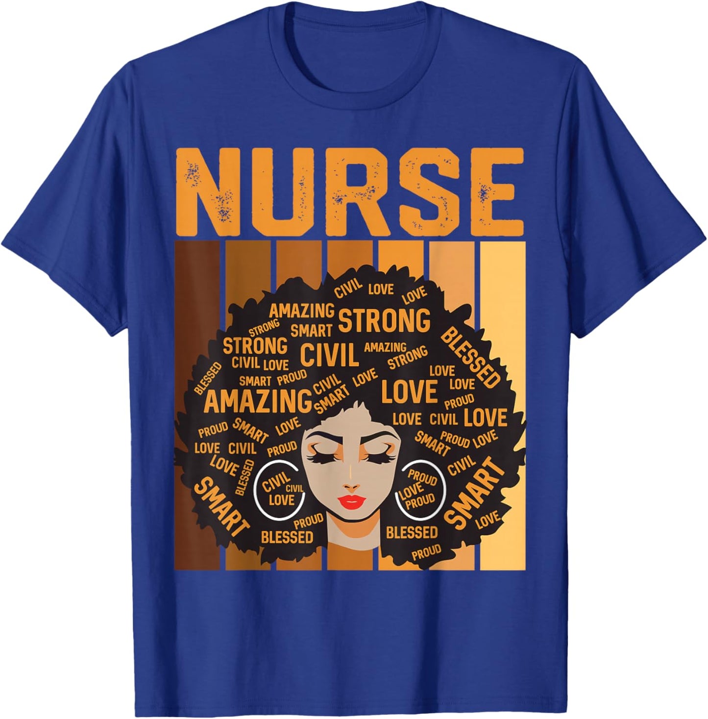 Nurse Powerful Black History Month Black Pride Design T-Shirt - T-Shirt | Royal
