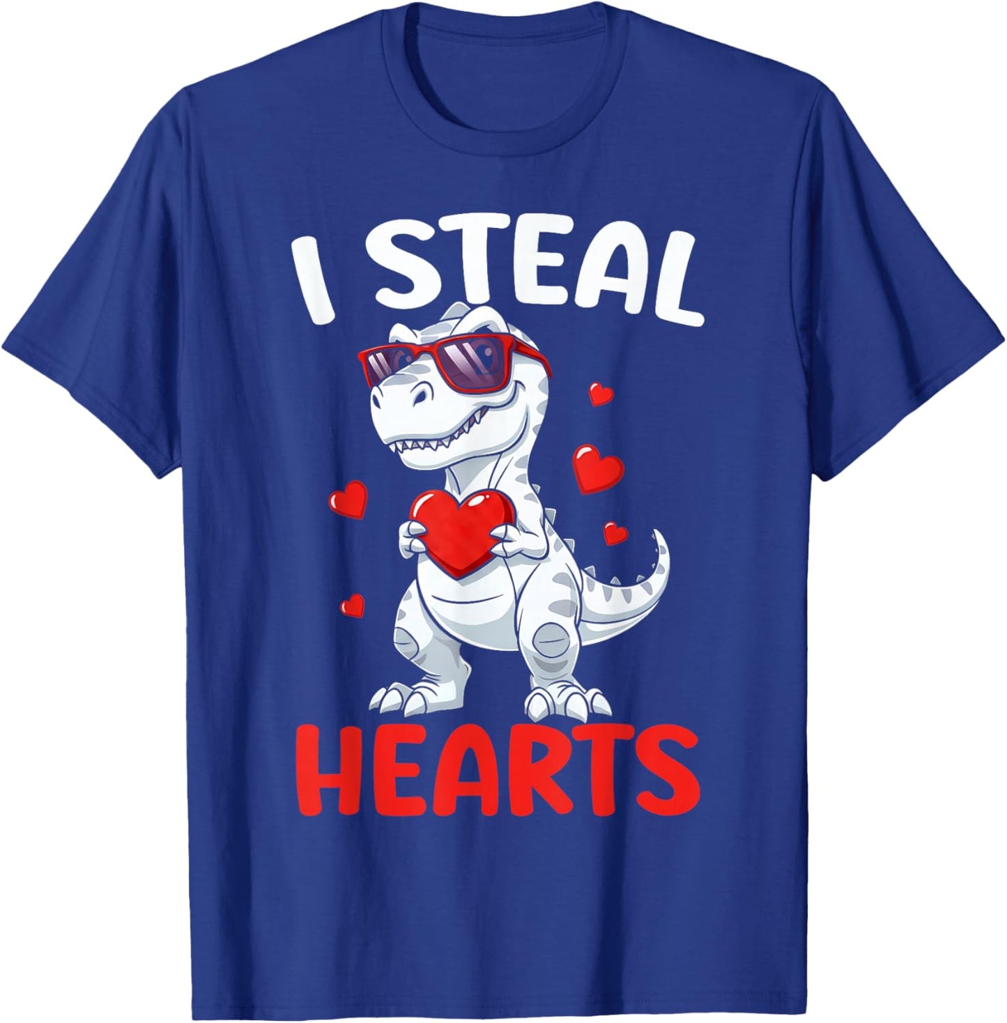 I Steal Hearts Trex Dinosaur Valentines Day Toddler Boys T-Shirt - T-Shirt | Royal