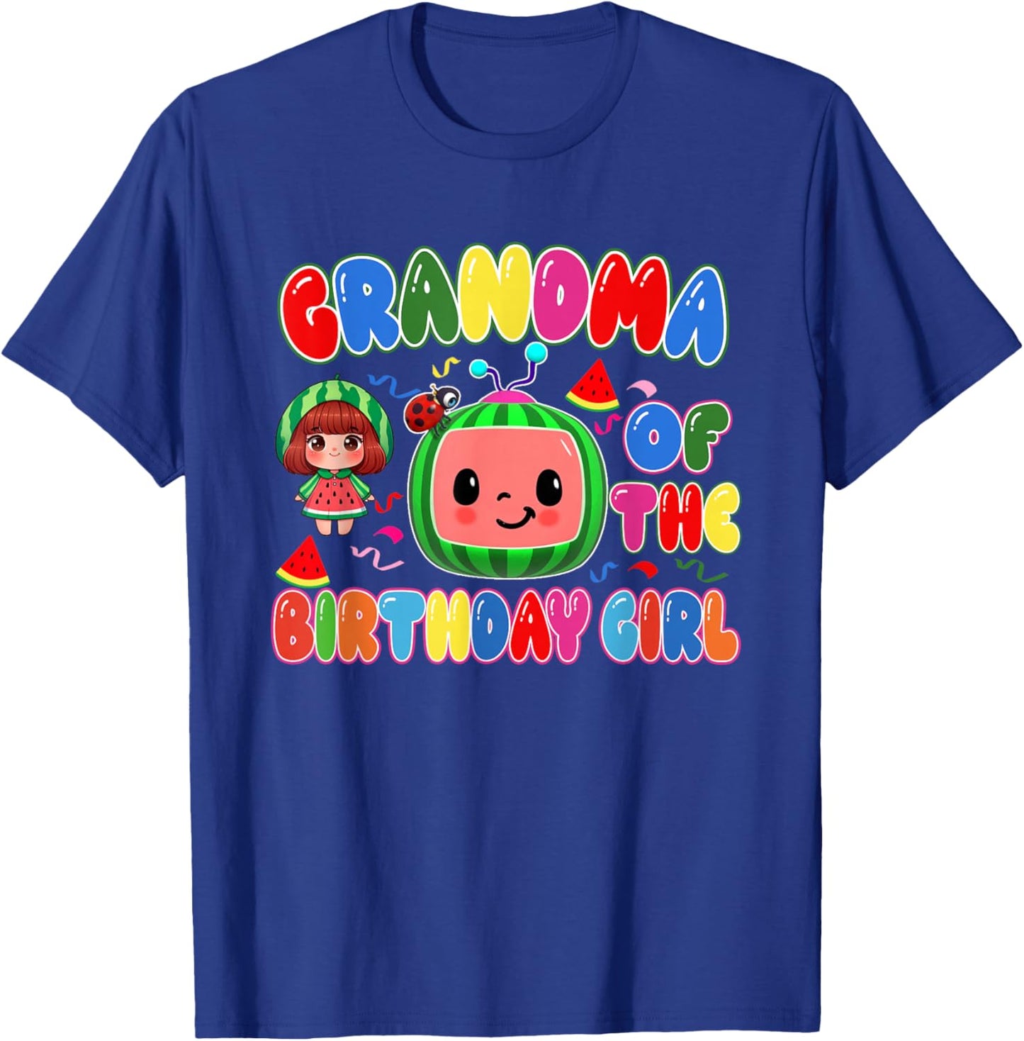 Grandma of The Birthday Girl Melon Family Matching Funny T-Shirt - T-Shirt | Royal
