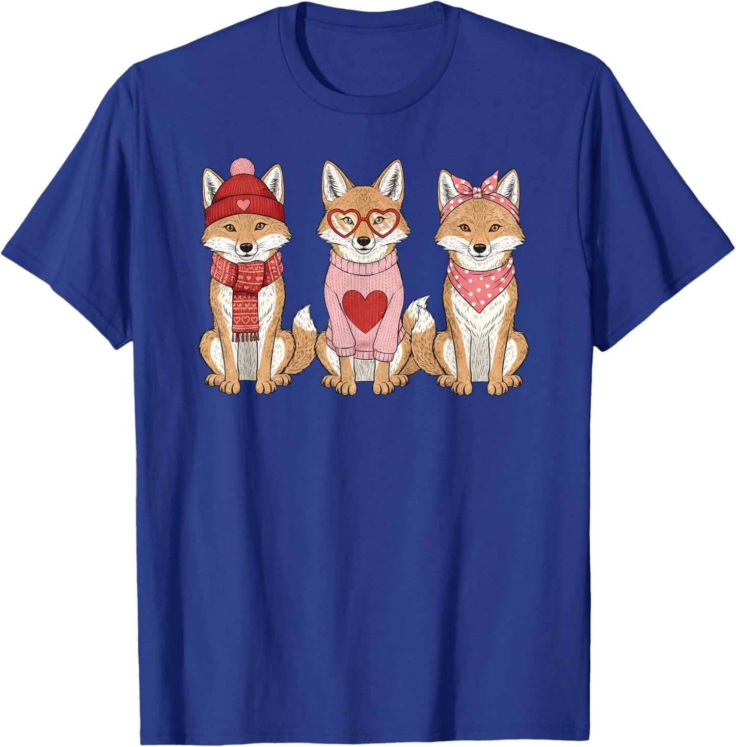 Retro Coyote Cute Valentine T-Shirt - T-Shirt | Royal