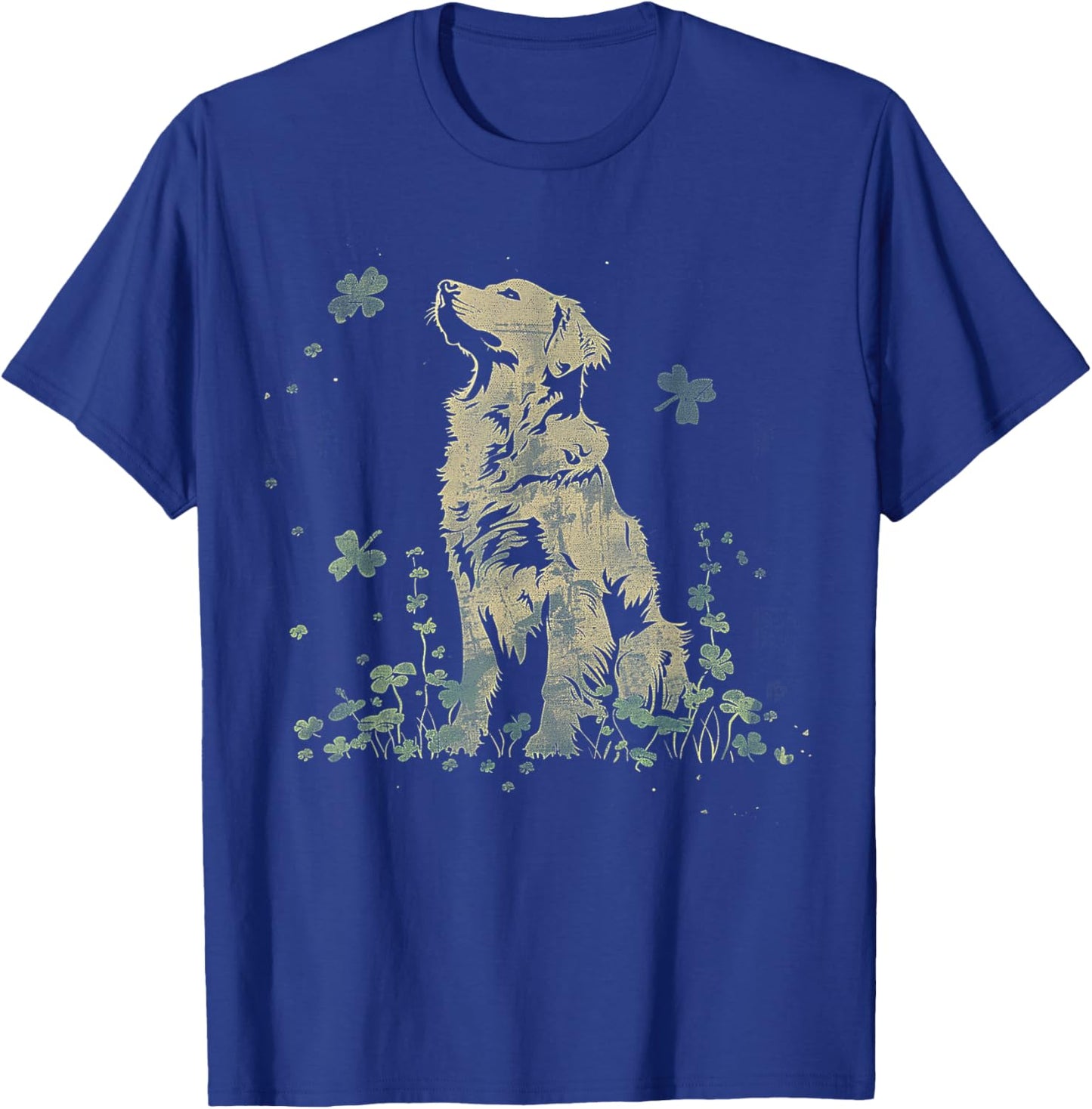 Golden Retriever - Saint Paddys Shamrock St. Patrick's Day T-Shirt - T-Shirt | Royal