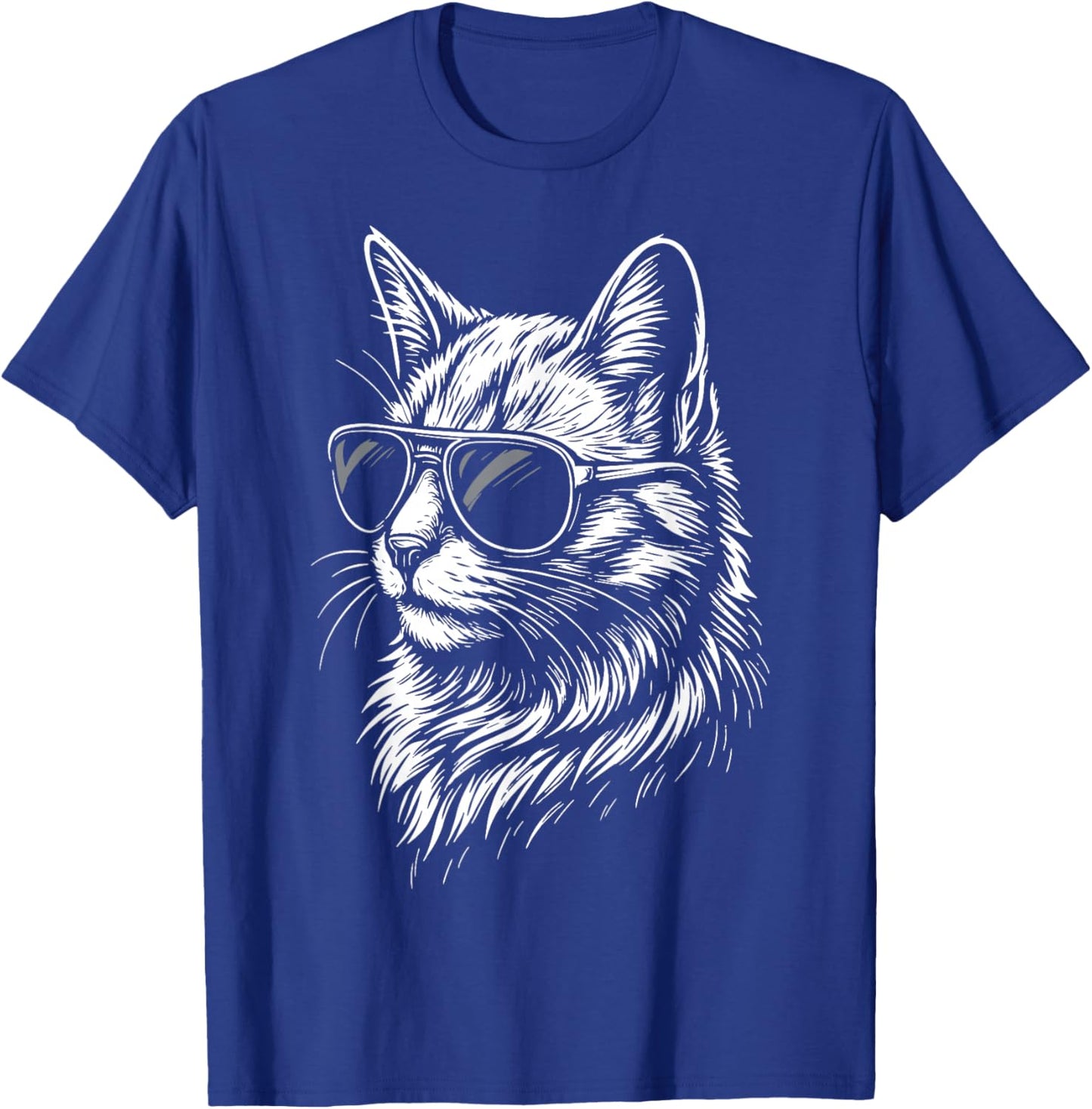 Cat with Sunglasses T-Shirt - T-Shirt | Royal