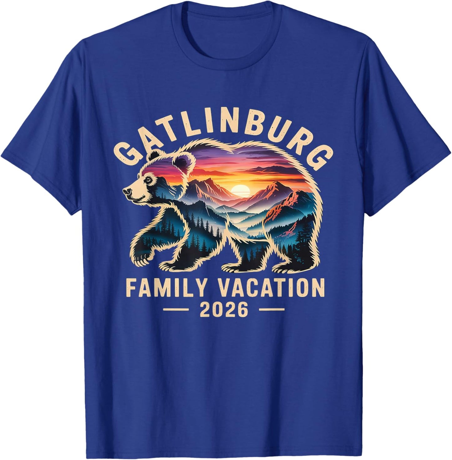 Bear Souvenir Family Vacation Tennessee Gatlinburg 2026 T-Shirt - T-Shirt | Royal