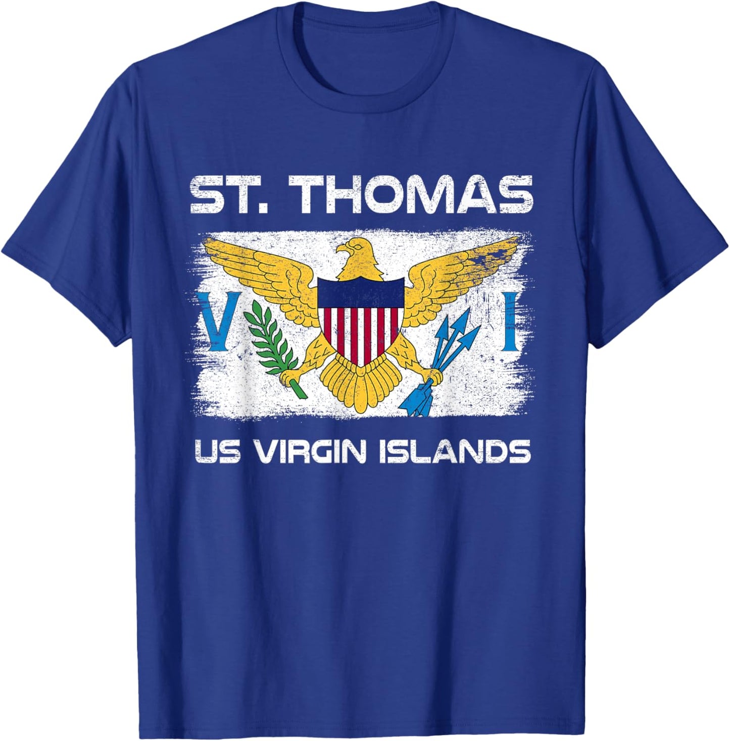 St. Thomas USVI Flag Design USVI Flag T-Shirt - T-Shirt | Royal