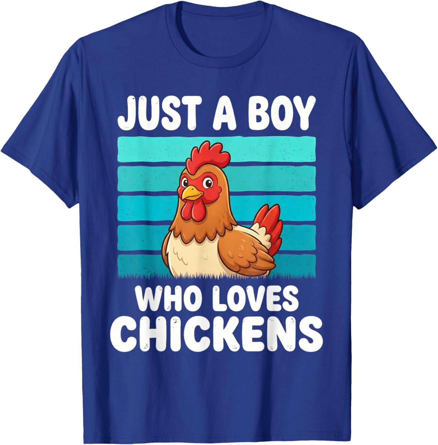Just a Boy Who Loves Chickens Funny Chicken Lover Kids Boys T-Shirt - T-Shirt | Royal