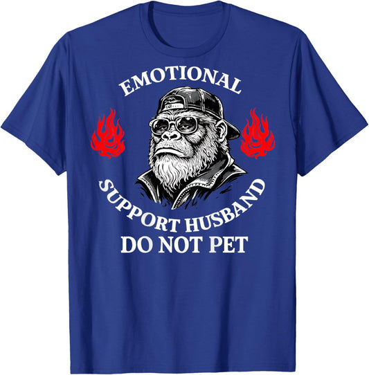 Emotional Support Husband Do Not Pet (On Back) T-Shirt - T-Shirt | Royal