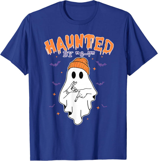 Meme Halloween Haunted by 6 7 Six Seven Gen Alpha Z 67 T-Shirt - T-Shirt | Royal