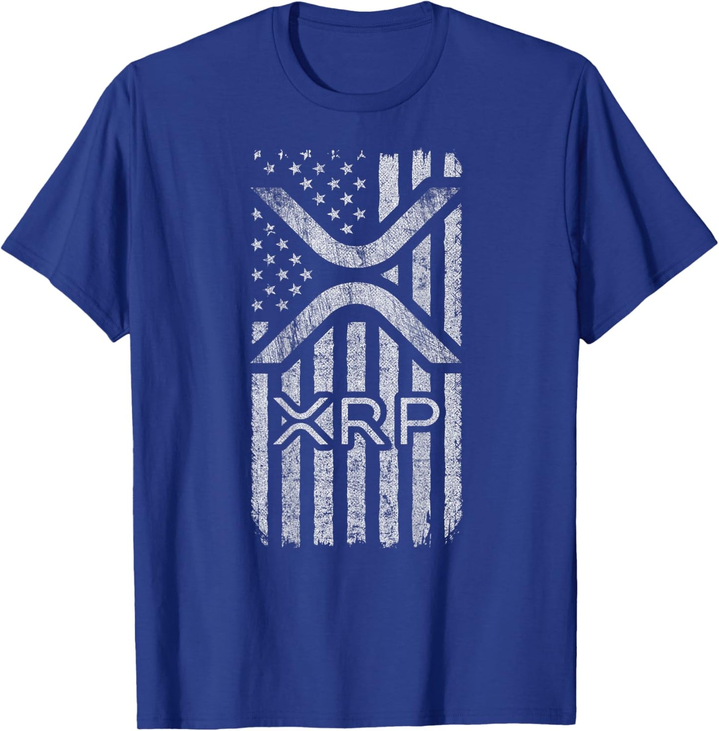XRP - American Flag XRP Logo Graphic - XRP Crypto T-Shirt - T-Shirt | Royal
