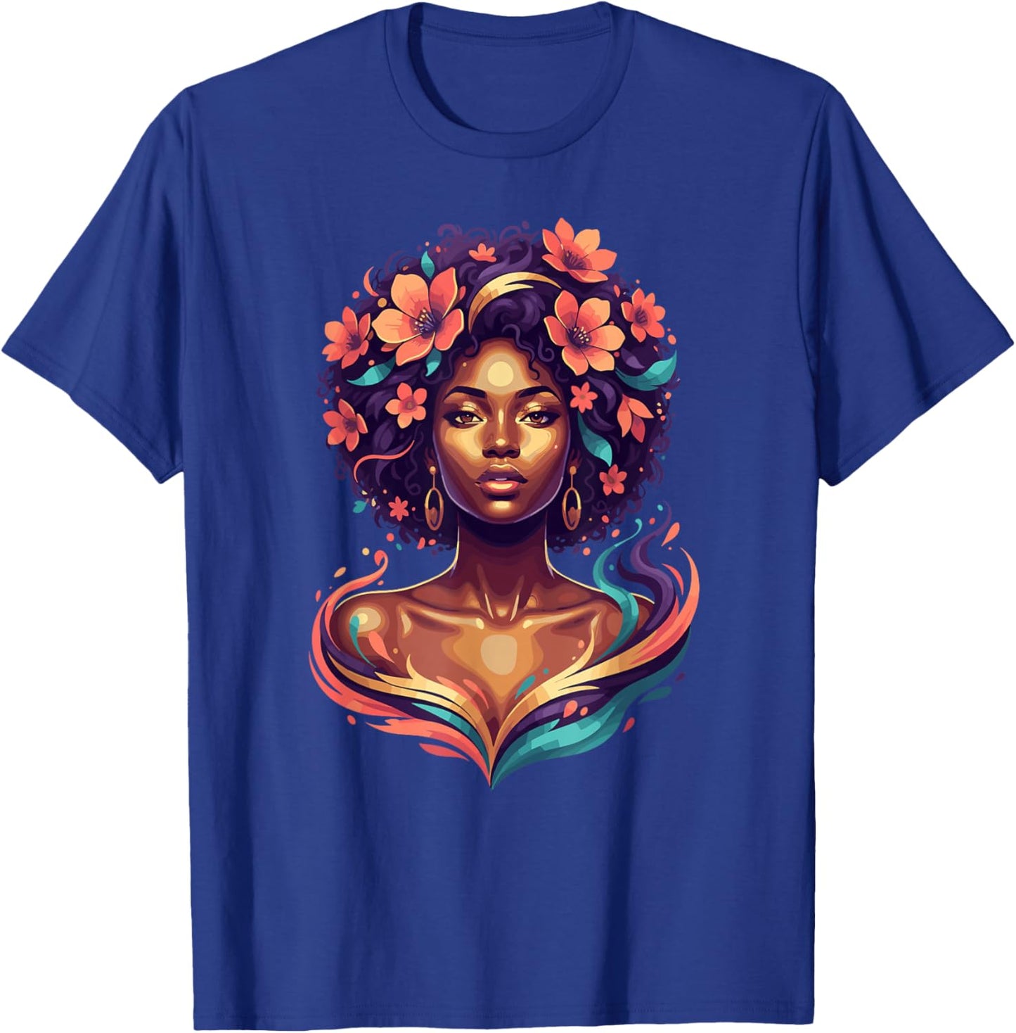 Afrocentric Black Girl Magic Melanin Queen Beauty T-Shirt - T-Shirt | Royal