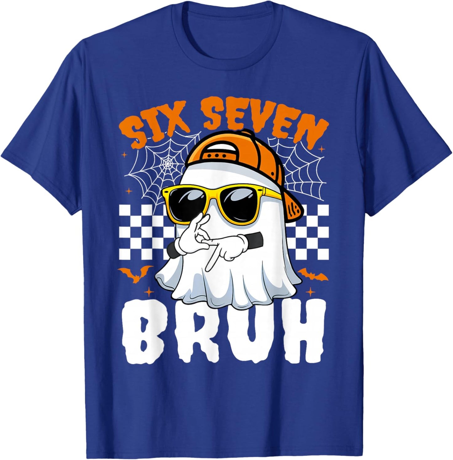 Bruh 67 Halloween Funny Six Seven Meme Brainrot Ghost Kids T-Shirt - T-Shirt | Royal