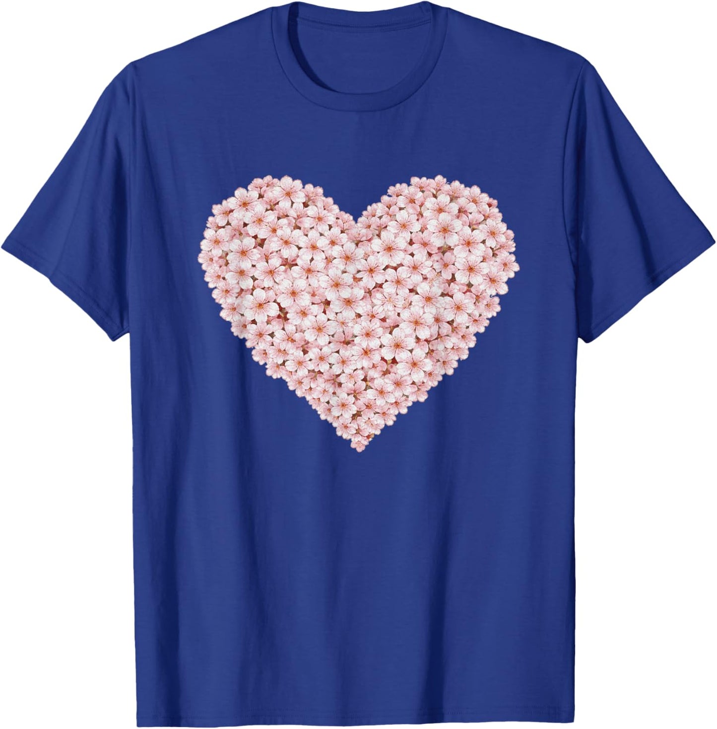 Beautiful Japanese Cherry Blossom Heart Graphic Design Art T-Shirt - T-Shirt | Royal