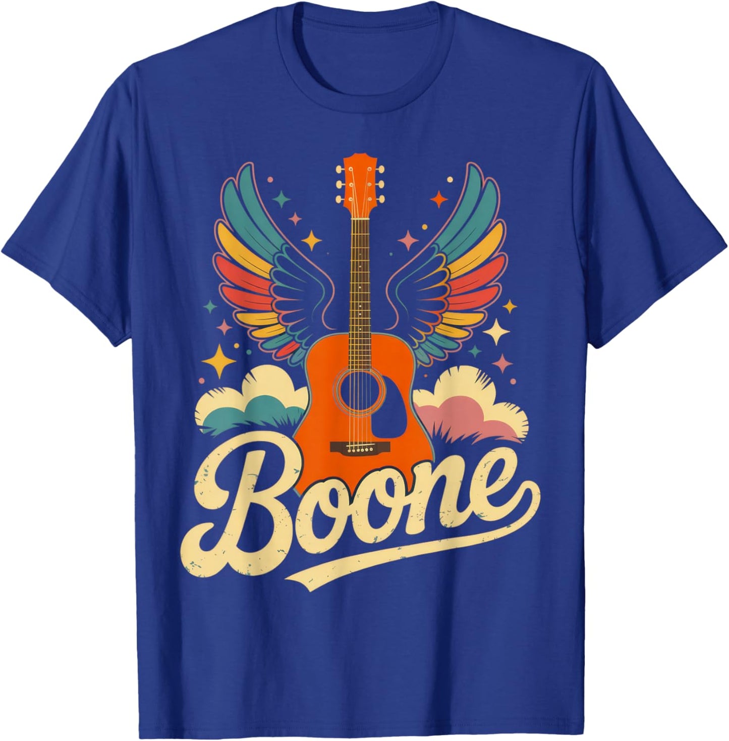 Boone Guitar Enthusiast Vibes Summer Music Festival Mood T-Shirt - T-Shirt | Royal