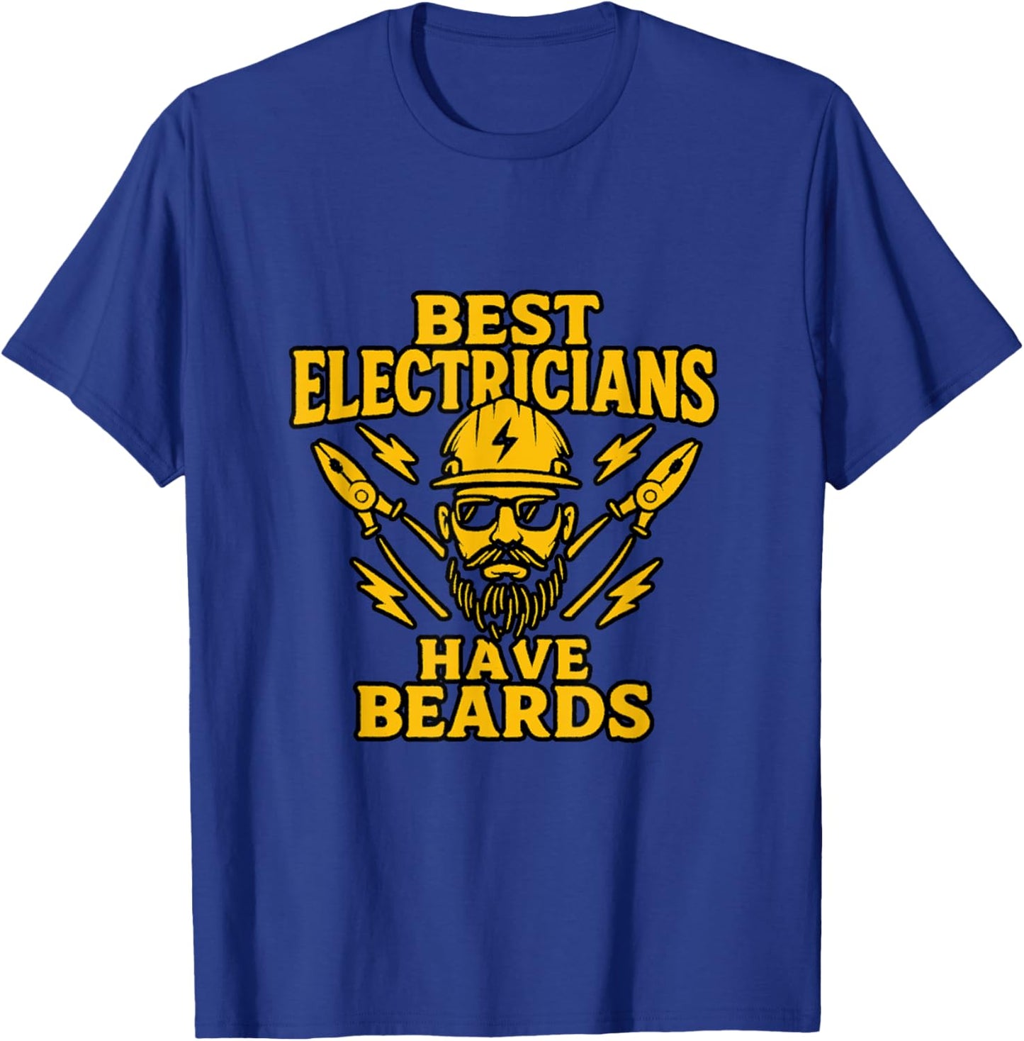 Best Electricians Have Beards Funny Sparky Lineman Retro T-Shirt - T-Shirt | Royal