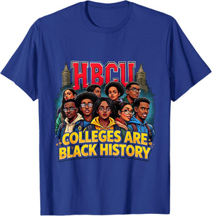 Black History African American HBCU Colleges Students T-Shirt - T-Shirt | Royal