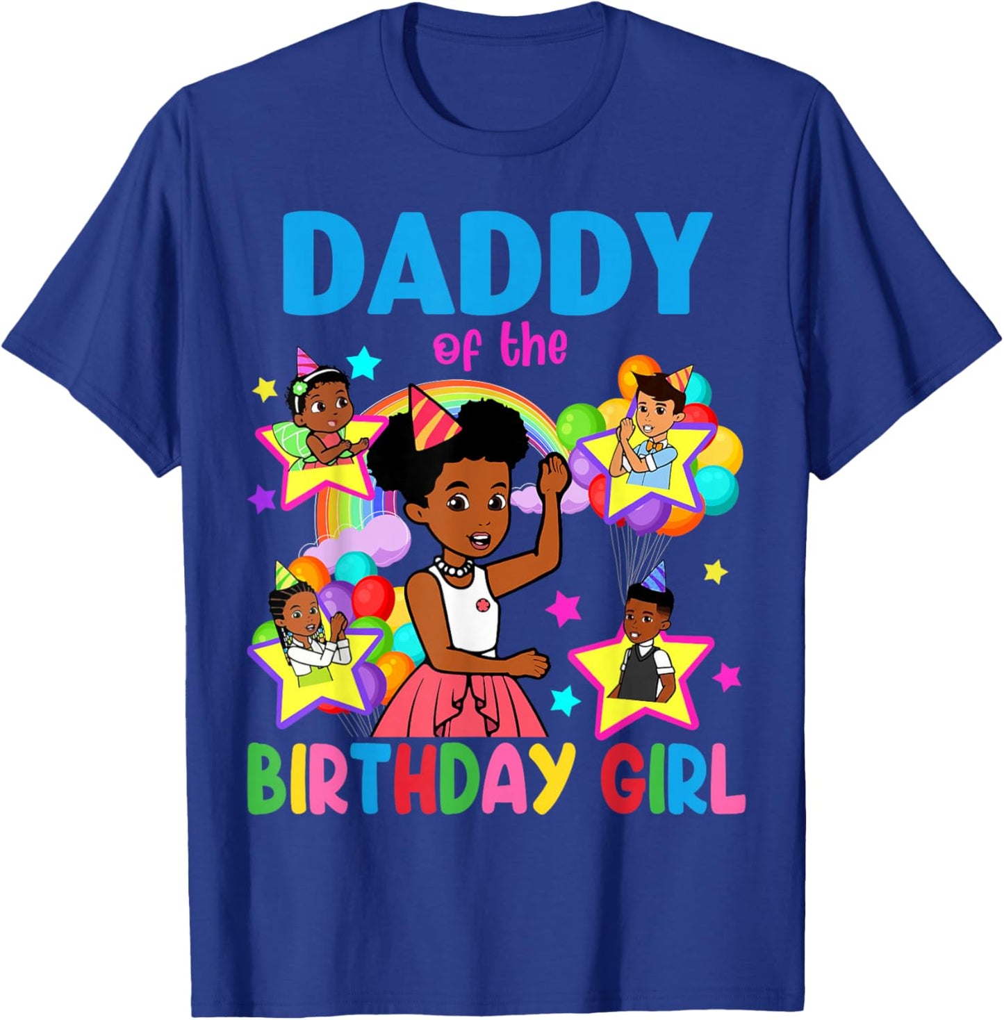 Daddy of Birthday Girl Gracie Birthday Dolls Girl Party T-Shirt - T-Shirt | Royal