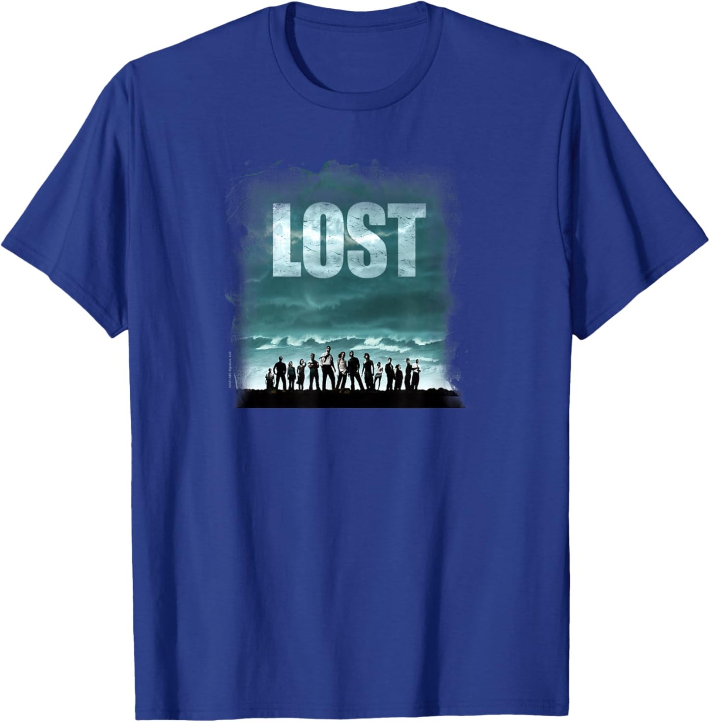Lost Stormy Sky and Ocean Cast Outlines Poster TV Show T-Shirt - T-Shirt | Royal