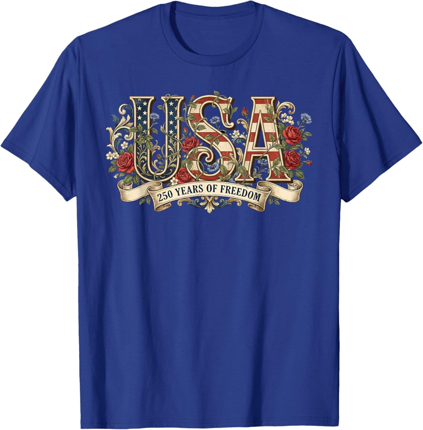 250 Years American 250th Anniversary 1776-2026 4th of July T-Shirt - T-Shirt | Royal