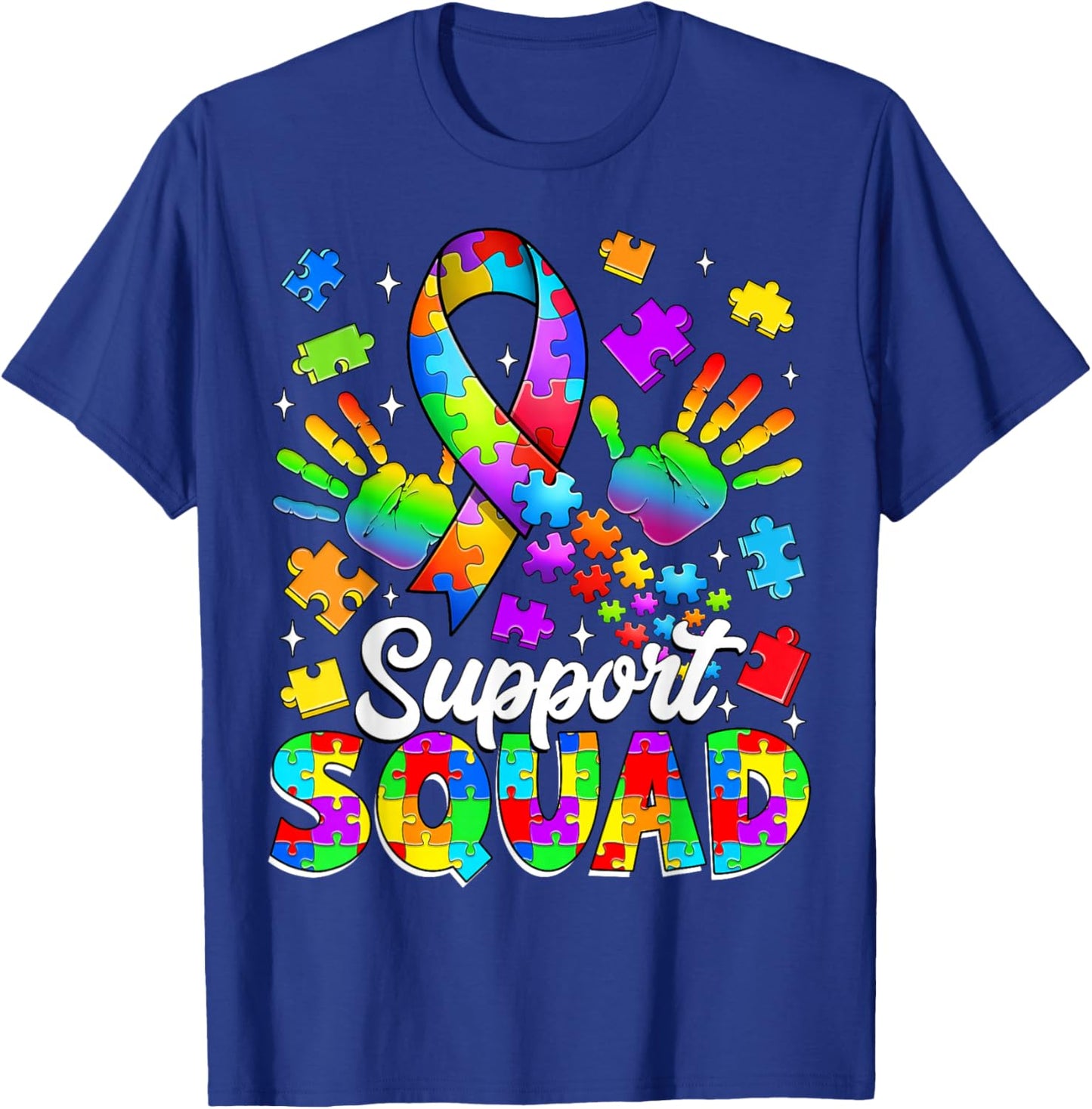 Autism Support Squad Family Autism Awareness Month Boys Kids T-Shirt - T-Shirt | Royal
