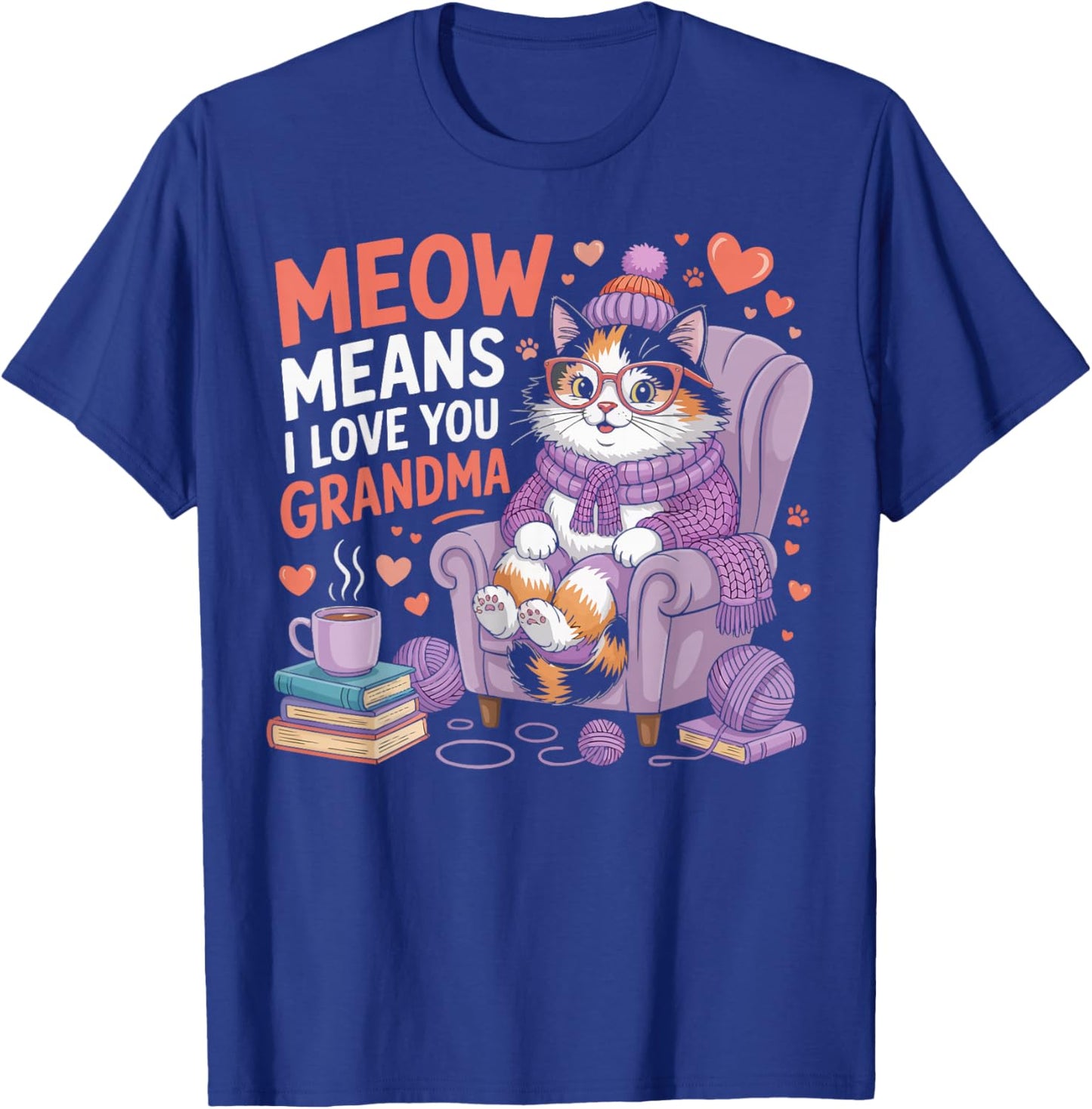 Cat Grandma Grandmother Kitty Meow Pet Granny T-Shirt - T-Shirt | Royal