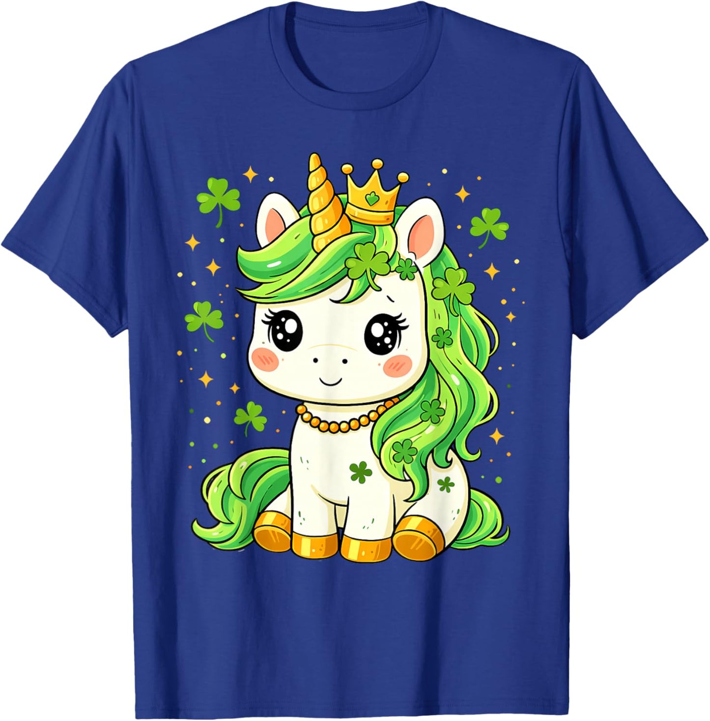 St Patricks Day Cute Unicorn Lepricorn St Pattys Girls Kids T-Shirt - T-Shirt | Royal