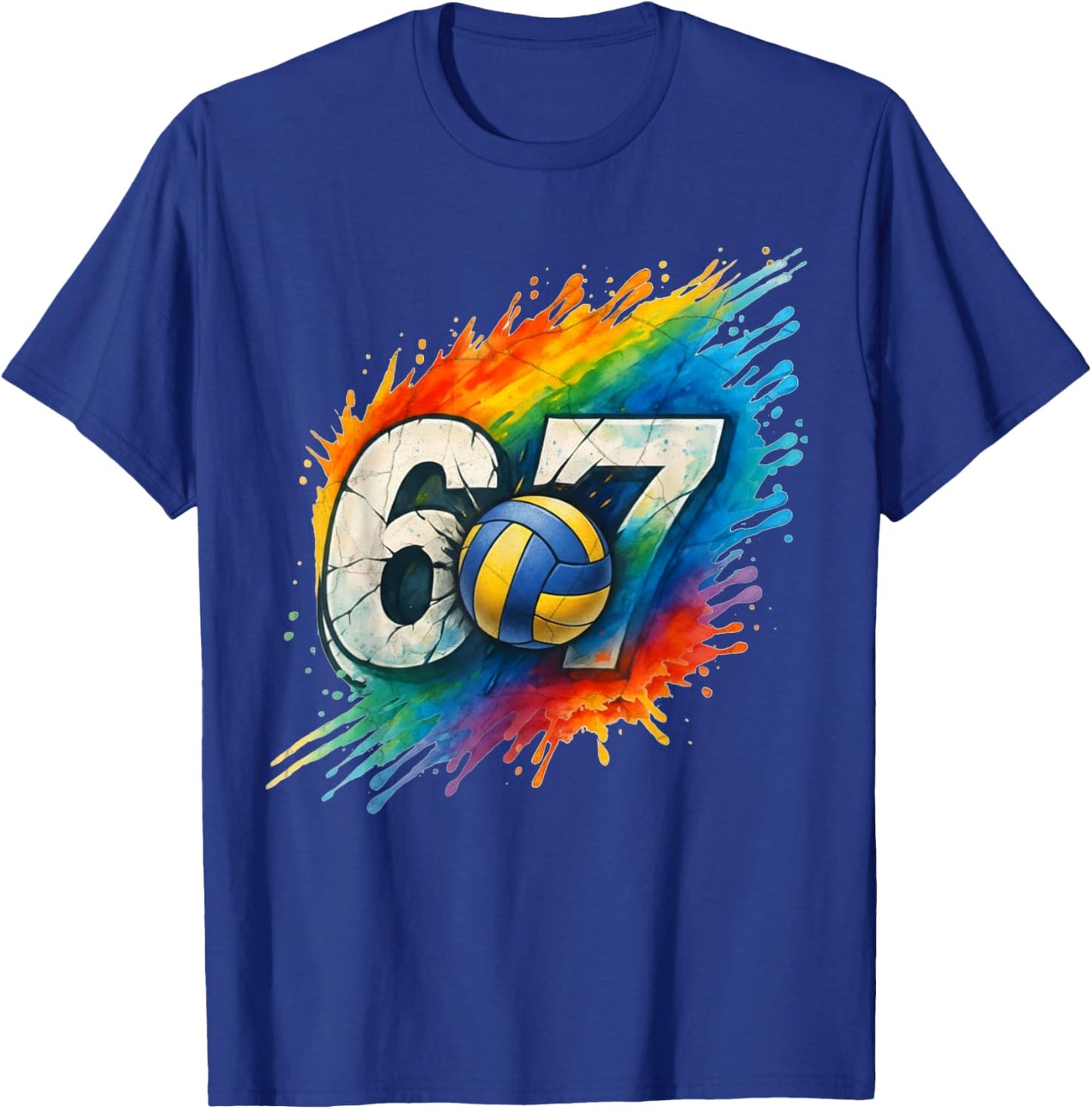 67 Volleyball Six Seven 6 7 Meme 67 T-Shirt - T-Shirt | Royal