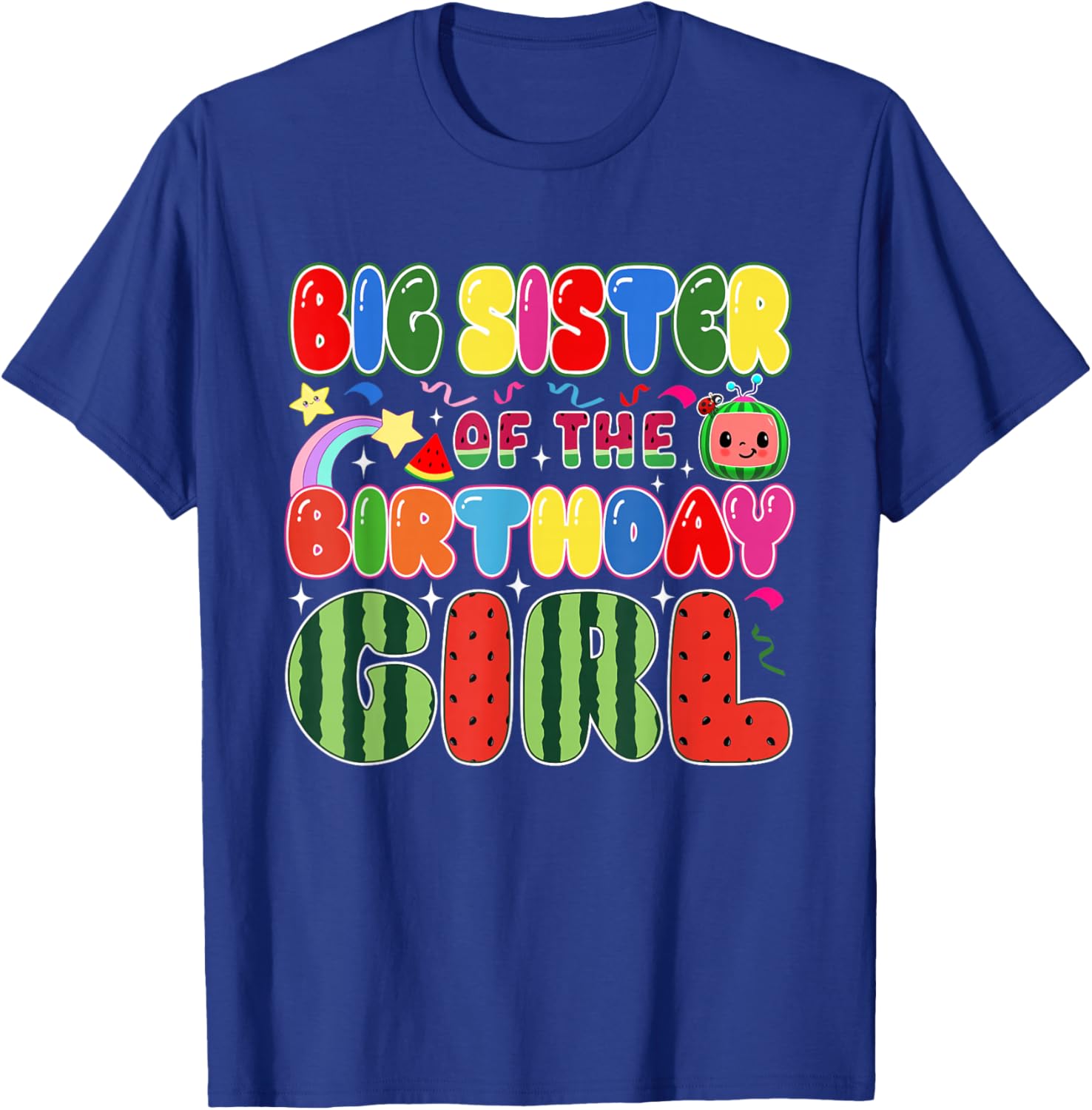 Big Sister of The Birthday Girl Melon Family Matching Funny T-Shirt - T-Shirt | Royal