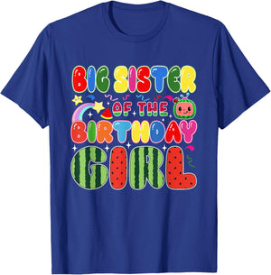 Big Sister of The Birthday Girl Melon Family Matching Funny T-Shirt - T-Shirt | Royal