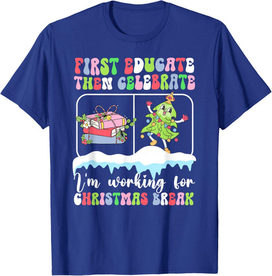 Groovy SPED Teacher Christmas SPED Teaching Xmas Party T-Shirt - T-Shirt | Royal