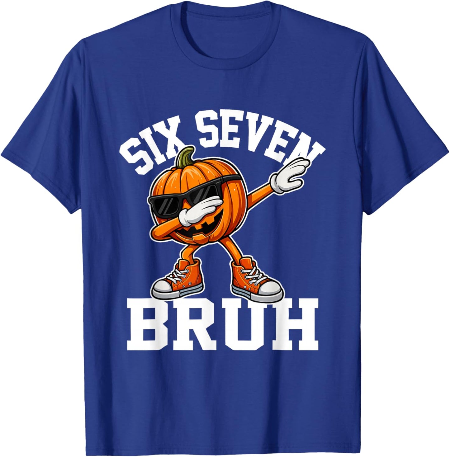 Funny 67 Bruh Halloween Six Seven Meme Brainrot Pumpkin Kids T-Shirt - T-Shirt | Royal