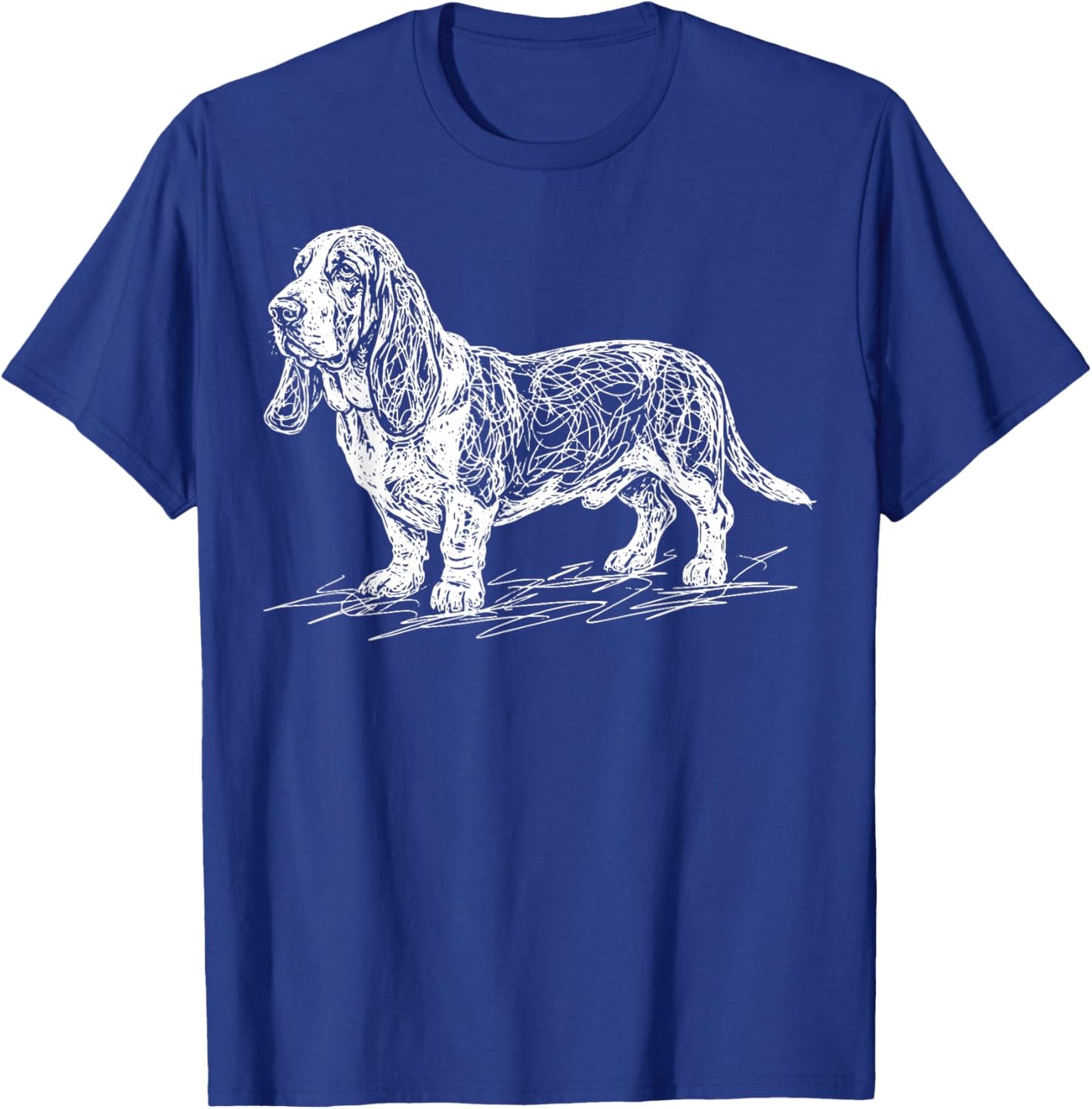 Basset Hound Line Art T-Shirt - T-Shirt | Royal