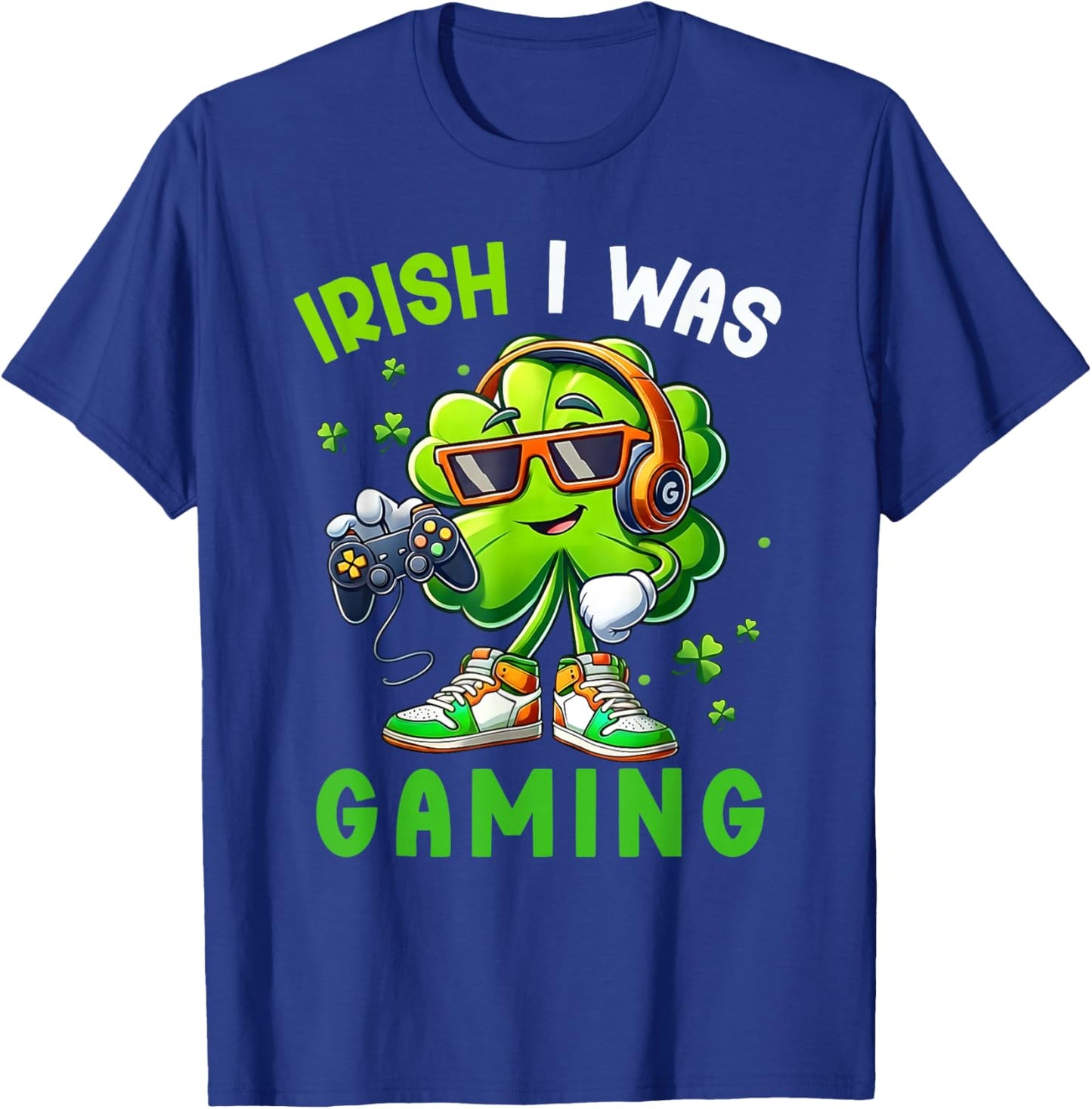 Irish I was Gaming Funny St Patricks Day Gamer Boys Men Kids T-Shirt - T-Shirt | Royal