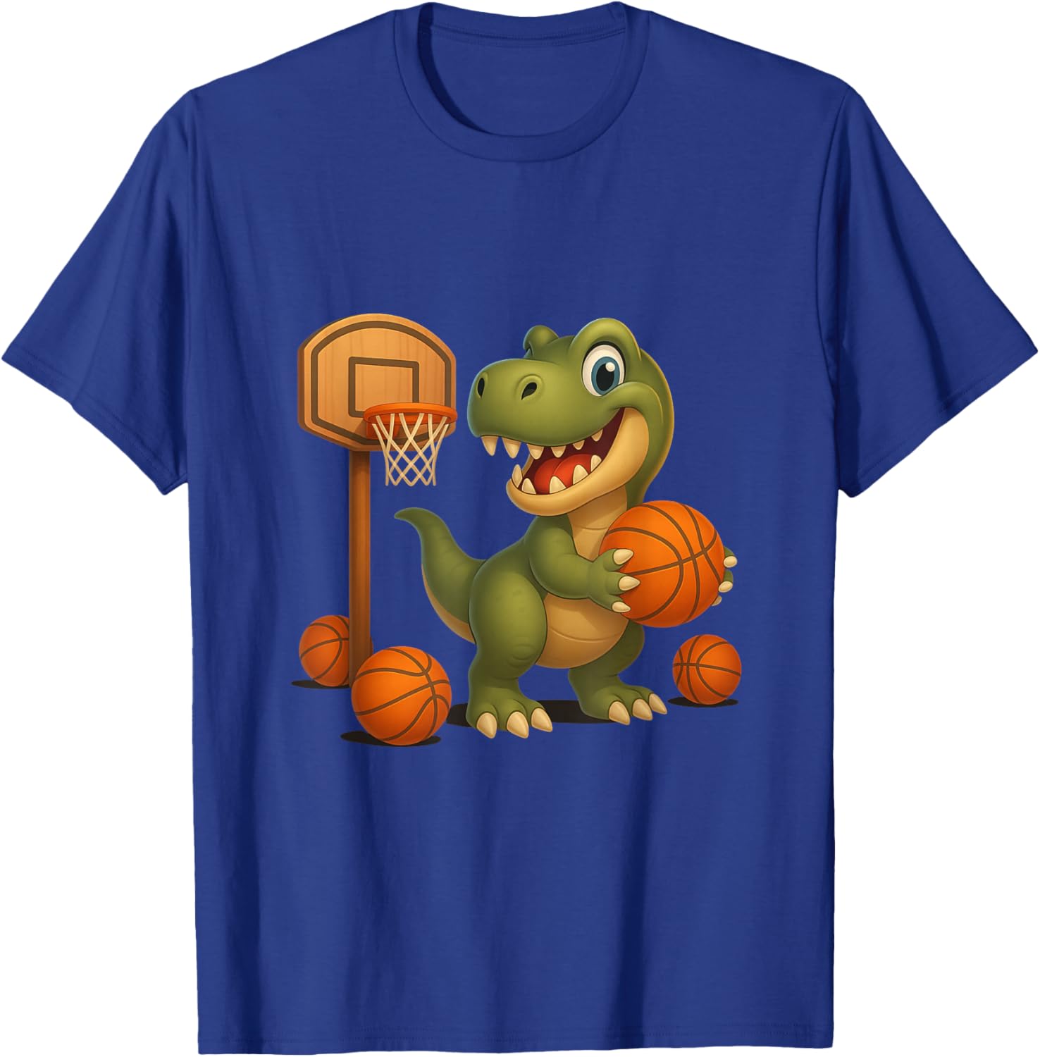 Basketball Player Trex Dinosaur Sports Fan T-Shirt - T-Shirt | Royal