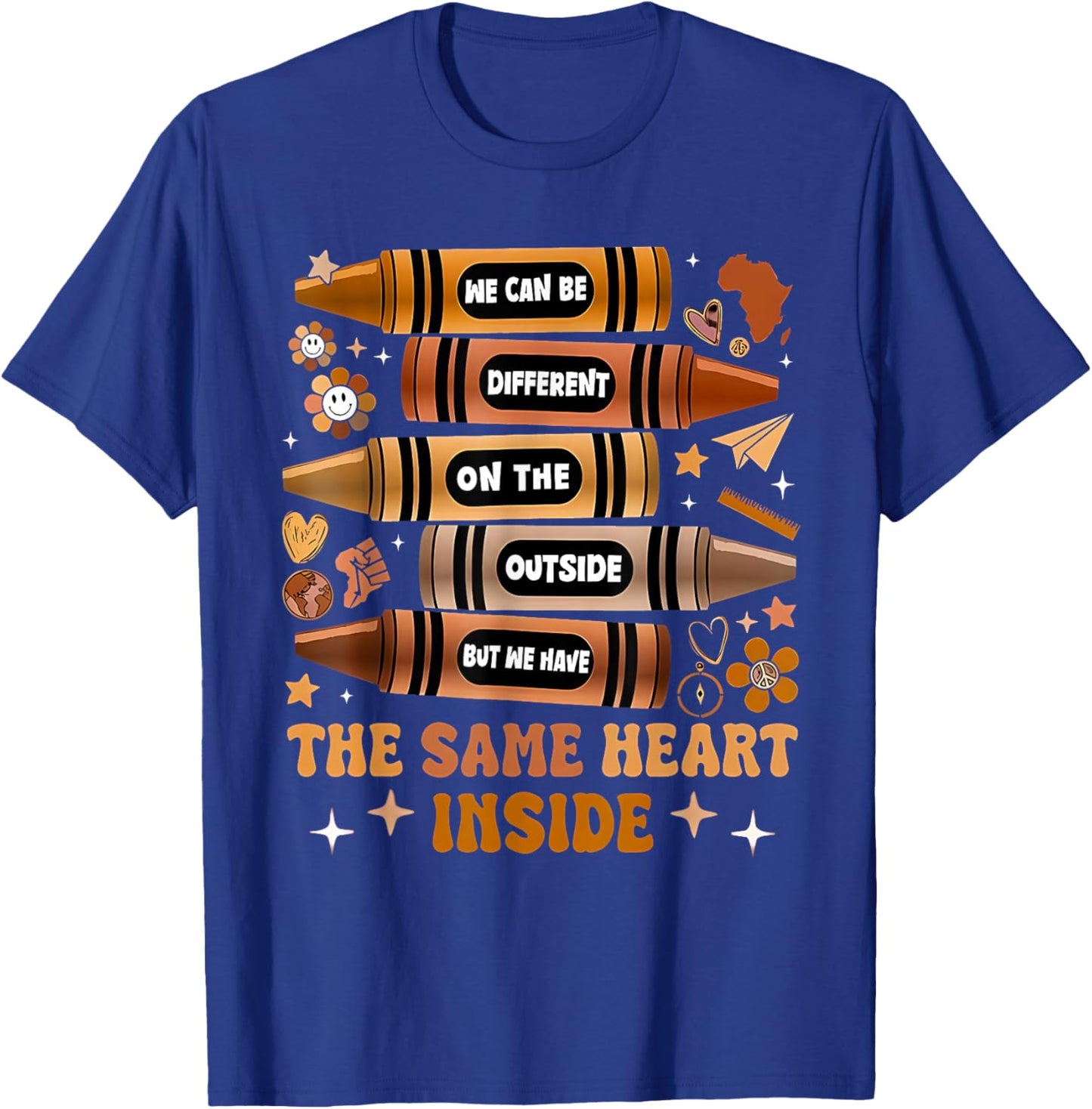 Black History Month We Have Same Heart Inside Teacher Kids T-Shirt - T-Shirt | Royal