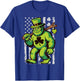 St Patricks Day Bigfoot American Flag USA Shamrocks Vintage T-Shirt - T-Shirt | Royal