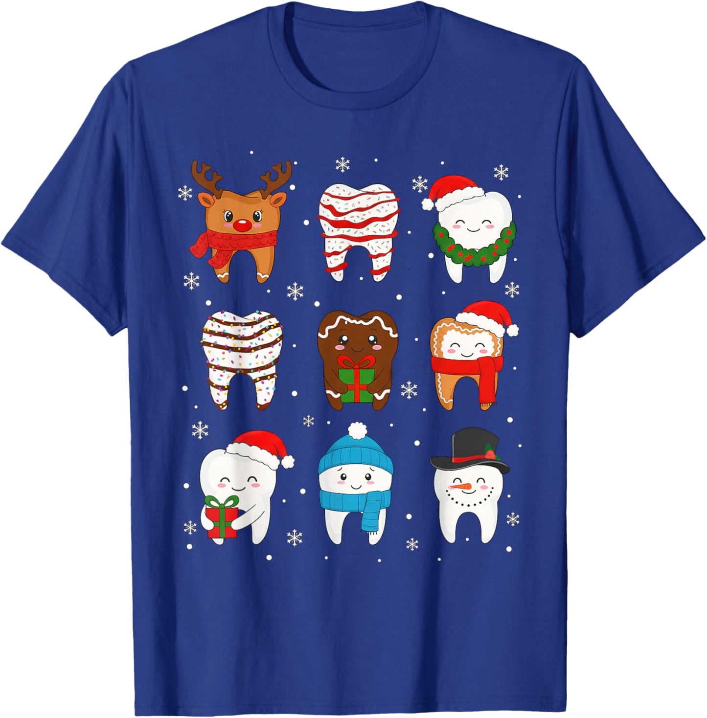 Funny Dental Christmas Teeth Cute Xmas Dentist Squad Crew T-Shirt - T-Shirt | Royal